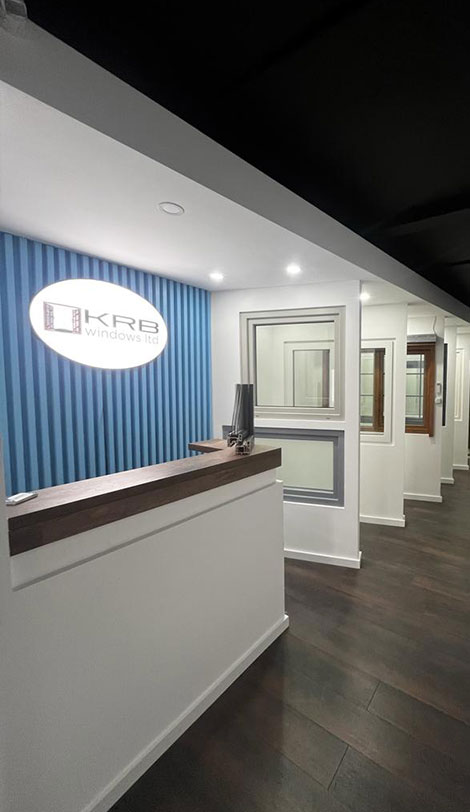 KRB Construction's showroom featuring windows and doors